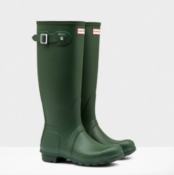 🔹️Hunter🔹️Original Matte Tall Rain Boots, Hunter Green NEW - Picture 1 of 8